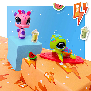 Игровой набор LITTLEST PET SHOP "Пара друзей", Пляжные приключения, морской конек и черепашка