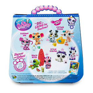 Игровой набор LITTLEST PET SHOP "Пара друзей", Пляжные приключения, морской конек и черепашка