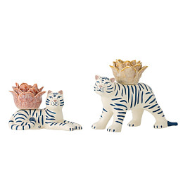 Набор подсвечников Bloomingville "Rory", 2 шт, полоски на белом (уцененный)