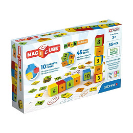 Конструктор Geomag "Магнитные кубики", учим математику, 55 элементов