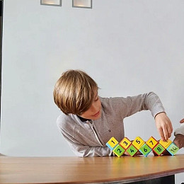 Конструктор Geomag "Магнитные кубики", учим математику, 55 элементов