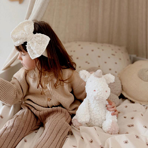 Мягкая игрушка Mrs. Ertha "Единорог Mrs. Peggie", белая с розовым, 31 см