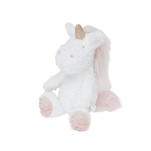 Мягкая игрушка Mrs. Ertha "Единорог Mrs. Peggie", белая с розовым, 31 см