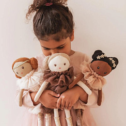 Текстильная кукла Mrs. Ertha "Lilly Toots", бежевая с розовым, 34 см