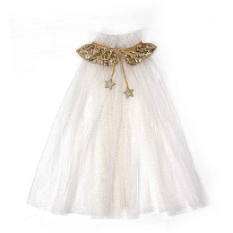 Мантия принцессы Mrs. Ertha "Golden Queen", белая с золотым, 3-6 лет