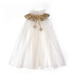 Мантия принцессы Mrs. Ertha "Golden Queen", белая с золотым, 3-6 лет