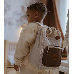 Рюкзак Mrs. Ertha "Soft Squares", кремовая клетка виши, большой, водонепроницаемый