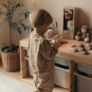 Цифровая камера Mrs. Ertha "Cam Cam Bouquet Silhouette", цветочный эскиз с ореховым