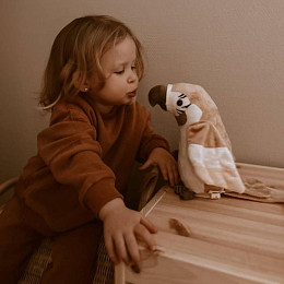 Говорящий попугай Mrs. Ertha "Pierre Nude", персиковая пудра, 23 см