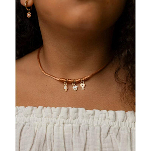 Бусы для трех шармов Mrs. Ertha "Rusted", карамельные