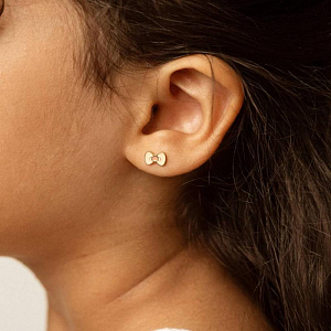 Серьги-пусеты в виде банта Mrs. Ertha "Little Bowtie", 2 шт