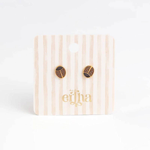 Серьги-пусеты в виде божьей коровки Mrs. Ertha "Minimal Lady", 2 шт