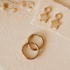 Серьги-кольца для шармов Mrs. Ertha "Essential", 2 шт, диаметр 14 мм