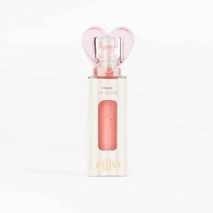 Блеск для губ с ароматом клубники Mrs. Ertha "Glimmies Vegan Glitter Pink", розовый с блестками