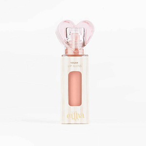 Блеск для губ с ароматом клубники Mrs. Ertha "Glimmies Vegan Nude Pink", нежно-розовый