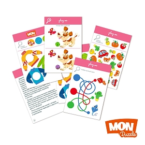Игровой набор MON "Разноцветные развлечения": пазлы и карточки с заданиями