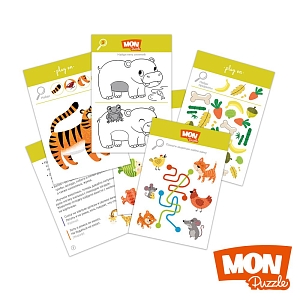Игровой набор MON "Зоология для малышей. Хвостатые друзья": пазлы и карточки с заданиями