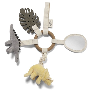 Текстильная развивающая игрушка на кольце "Динозавр", микс
