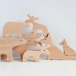 Набор деревянных игрушек Bunny Hill «Мама и малыш», лисы