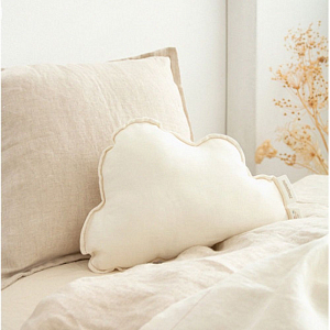 Подушка из льна Nobodinoz "Lin Francais Cloud Whit", молочная, 24 х 38 см
