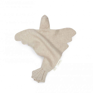 Текстильная игрушка из льна в виде птицы Nobodinoz "Lin Francais Bird", светло-серая, 40 х 48 см
