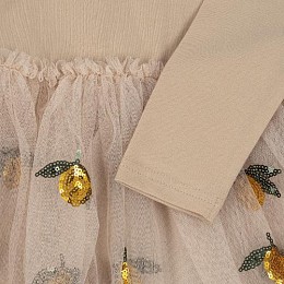 Платье принцессы с пайетками Konges Slojd "Yvonne Lemon Sequin", кремовое