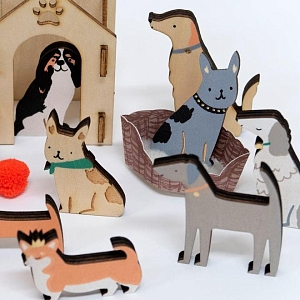 Адвент-календарь Meri Meri "Собаки", деревянный