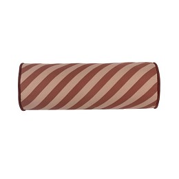 Подушка Nobodinoz "Majestic Cylindric Cushion Marsala Taupe Stripes", полоска марсала, 50 х 18 см