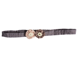 Ободок для волос "Mini Flowers", коричневый и розовый