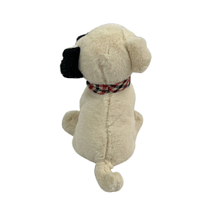 Плюшевая игрушка Bukowski "Собачка Spring Dog", белая с черным ухом, 15 см