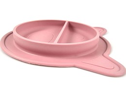 Силиконовая тарелка с подставкой Magni, розовая