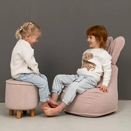Пуф LOONA soft furniture "Заяц", малый, розовый