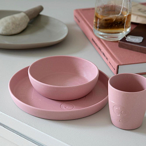 Набор детской посуды Sebra "MUMS", пудрово-розовый