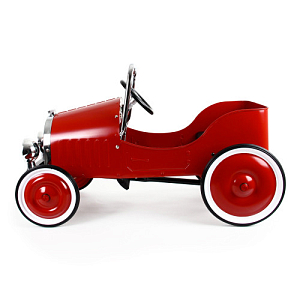 Детская педальная ретро машинка Baghera, красная
