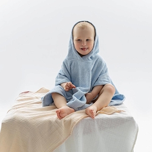 Детское полотенце-пончо LUKNO, утренняя дымка