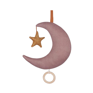 Подвесная музыкальная игруша Saga Copenhagen "Лунный месяц Ayla", пурпурно-розовый
