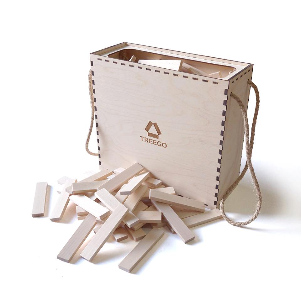 Деревянный конструктор Treego в ящике-сумке, 151 дощечка