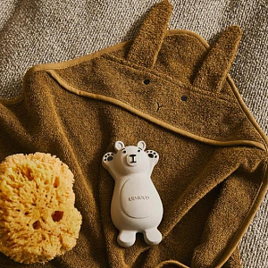Набор игрушек для ванной LIEWOOD "Пингвин и медведь", синий и песочный