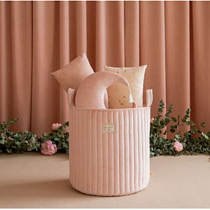 Корзина для игрушек Nobodinoz "Savanna Bloom Pink", цветущий розовый, 40 х 35 см