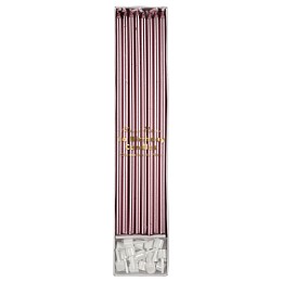 Свечи восковые длинные Meri Meri, розовый металл, 16 шт
