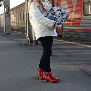 Ботинки Marisharm "Наталья" со сменным декором, красные