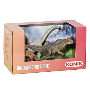 Набор фигурок динозавров KONIK брахиозавр, детеныш тираннозавра, аллозавр