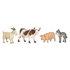 Набор фигурок животных фермы KONIK козел, овца, осел, корова