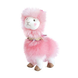 Мягкая игрушка Histoire d'Ours "Лама Glitter", розовая, 20 см